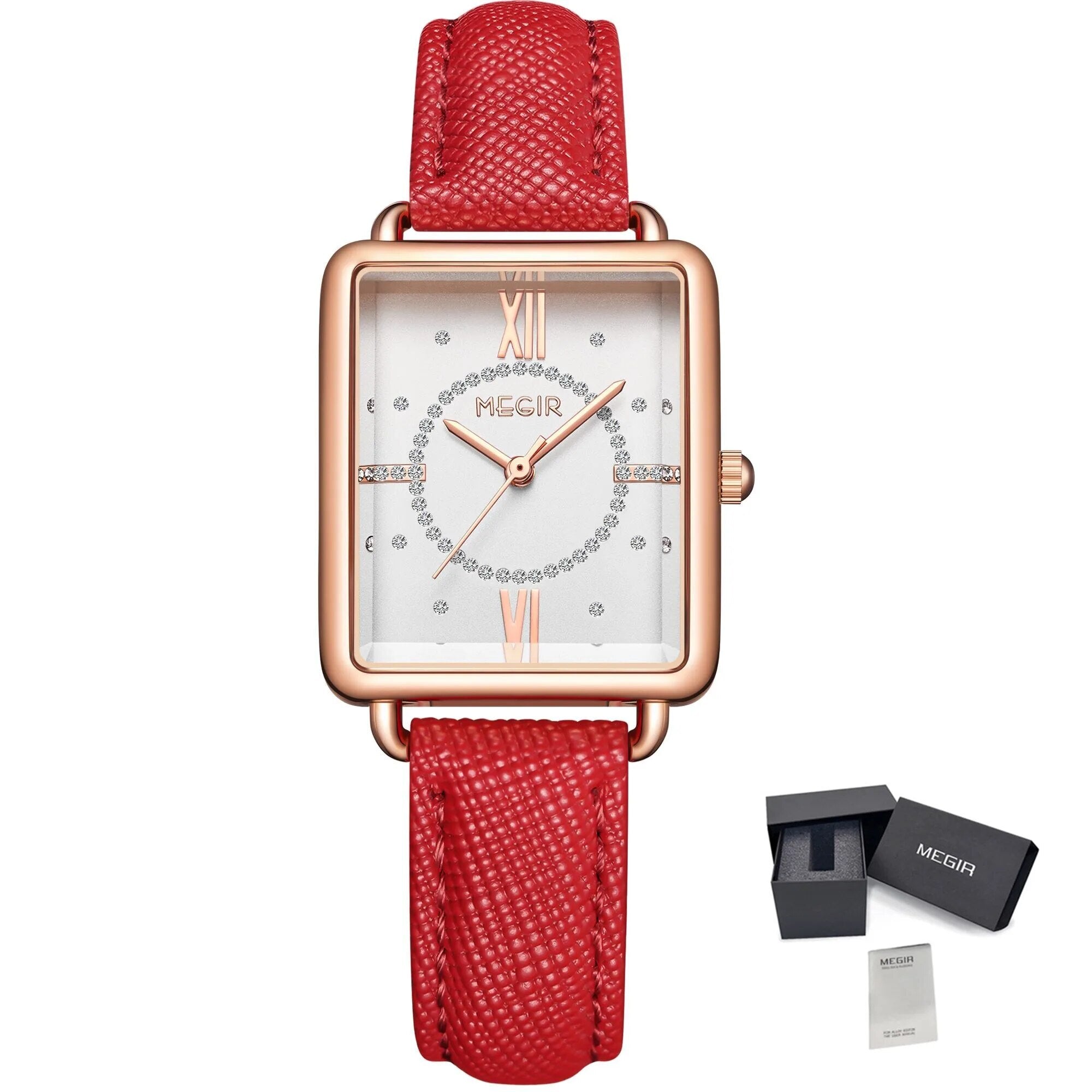 MEGIR Women Watch Luxury Fashion Leather Strap Ladies Quartz Wristwatch Casual Sport Wrist Watches Dress Clock Relogio Feminino