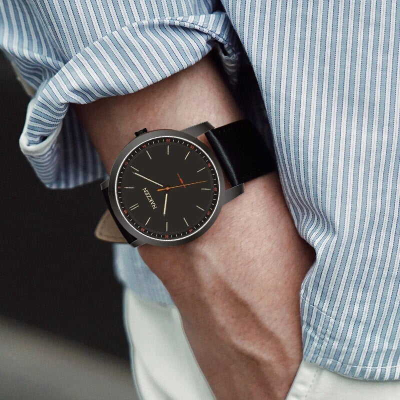 NAKZEN Fashion Male Quartz Watches Leather Watchband Business Wrist watch Waterproof Sport Men Watch Clock Relogio Masculino