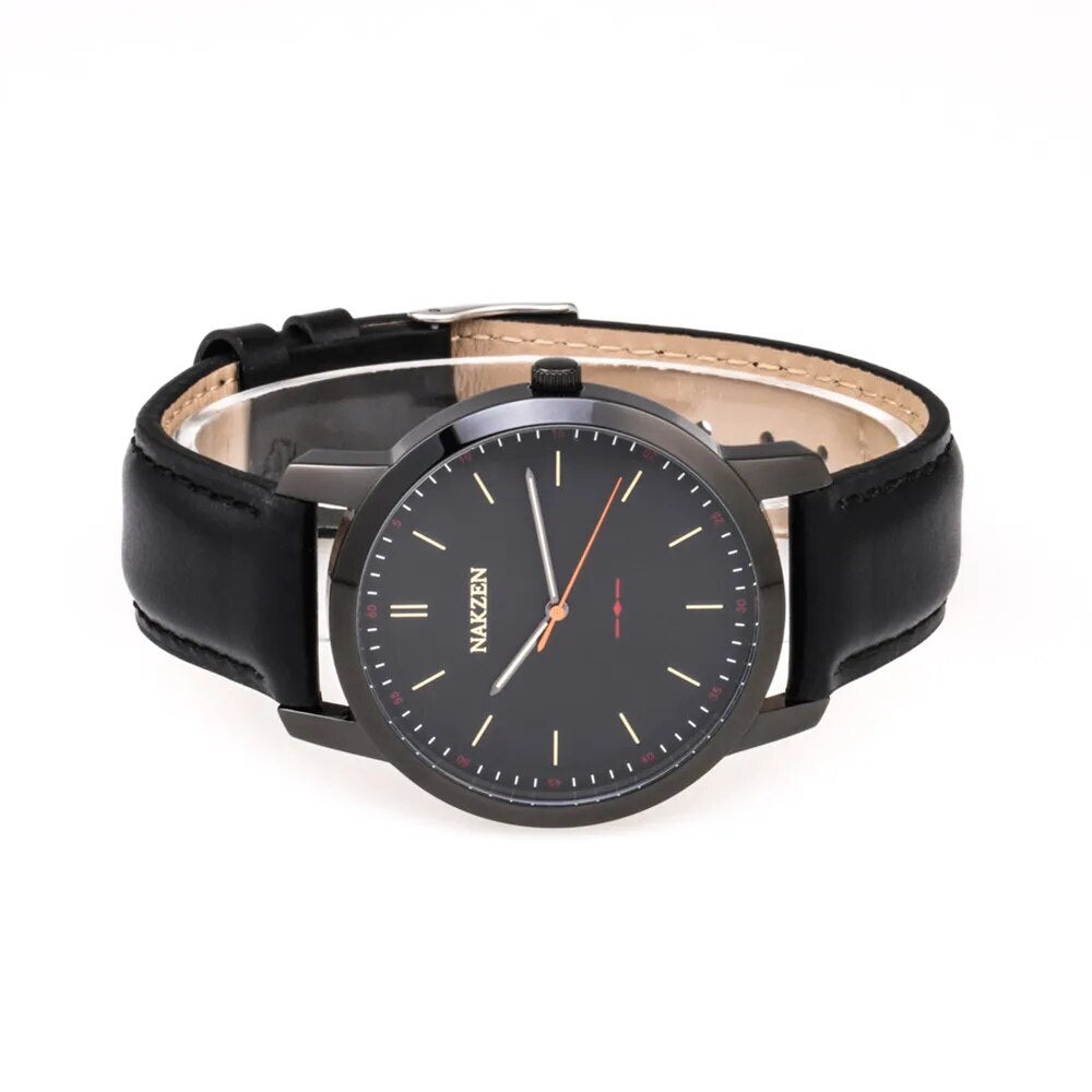 NAKZEN Fashion Male Quartz Watches Leather Watchband Business Wrist watch Waterproof Sport Men Watch Clock Relogio Masculino