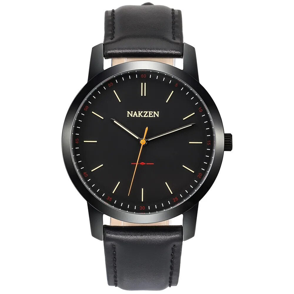 NAKZEN Fashion Male Quartz Watches Leather Watchband Business Wrist watch Waterproof Sport Men Watch Clock Relogio Masculino