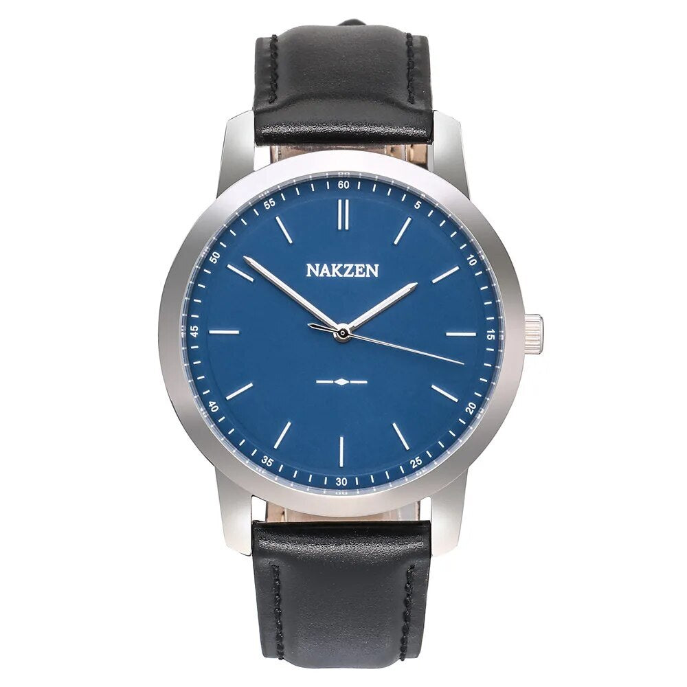 NAKZEN Fashion Male Quartz Watches Leather Watchband Business Wrist watch Waterproof Sport Men Watch Clock Relogio Masculino