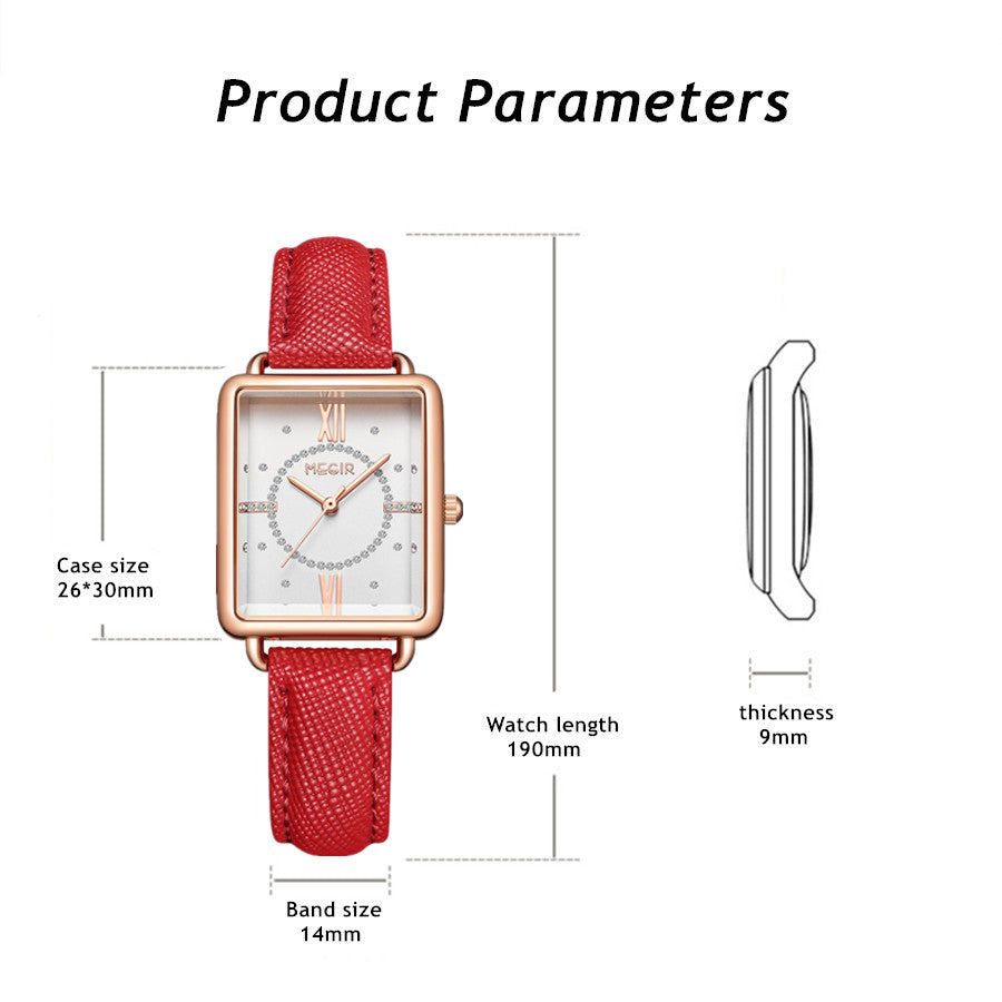 MEGIR Women Watch Luxury Fashion Leather Strap Ladies Quartz Wristwatch Casual Sport Wrist Watches Dress Clock Relogio Feminino
