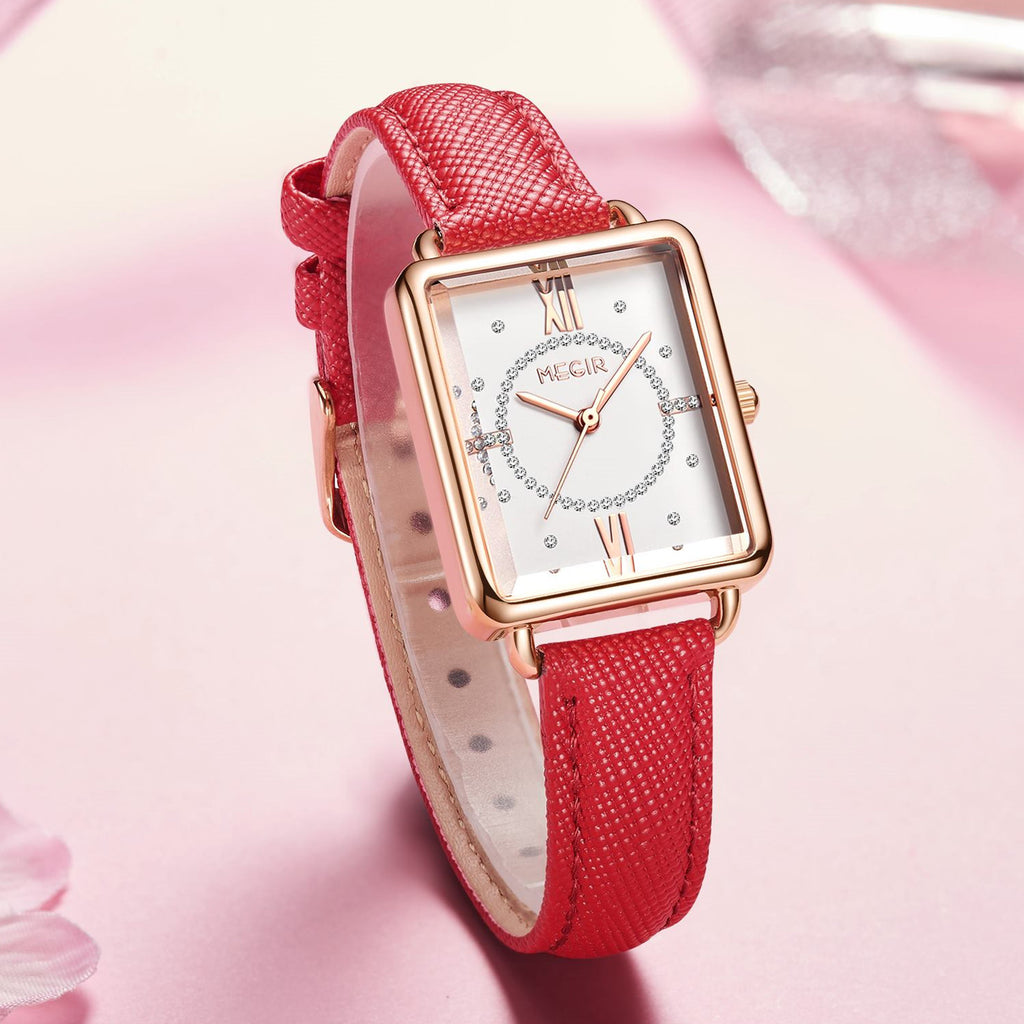 MEGIR Women Watch Luxury Fashion Leather Strap Ladies Quartz Wristwatch Casual Sport Wrist Watches Dress Clock Relogio Feminino