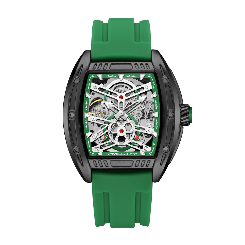 MEGIR Original Luxury Sport Watch for Men Silicone Band Automatic Mechanical Movement WristWatches Luminous Clock Reloj Hombre 8601