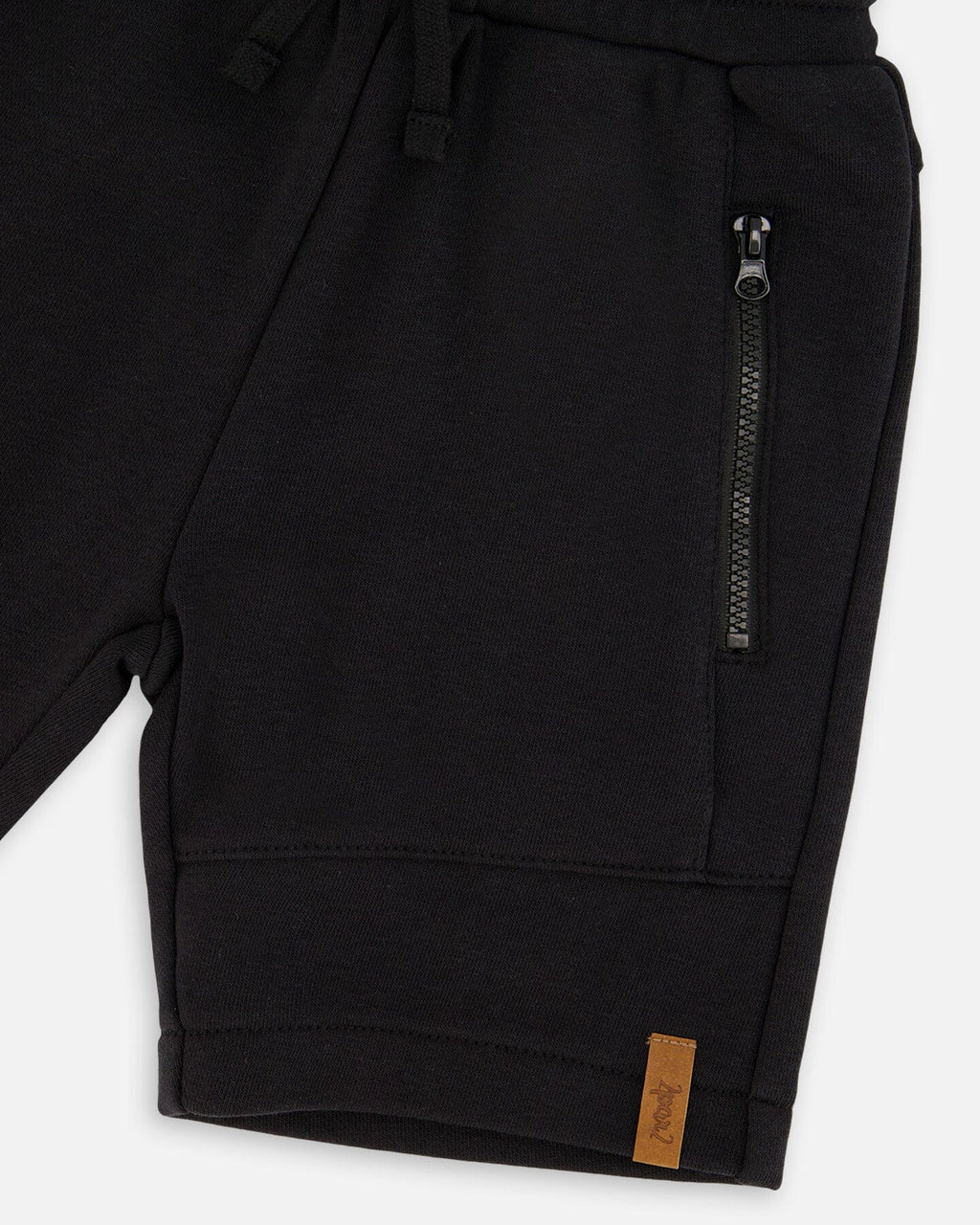 French Terry Shorts With Cross Seams Black