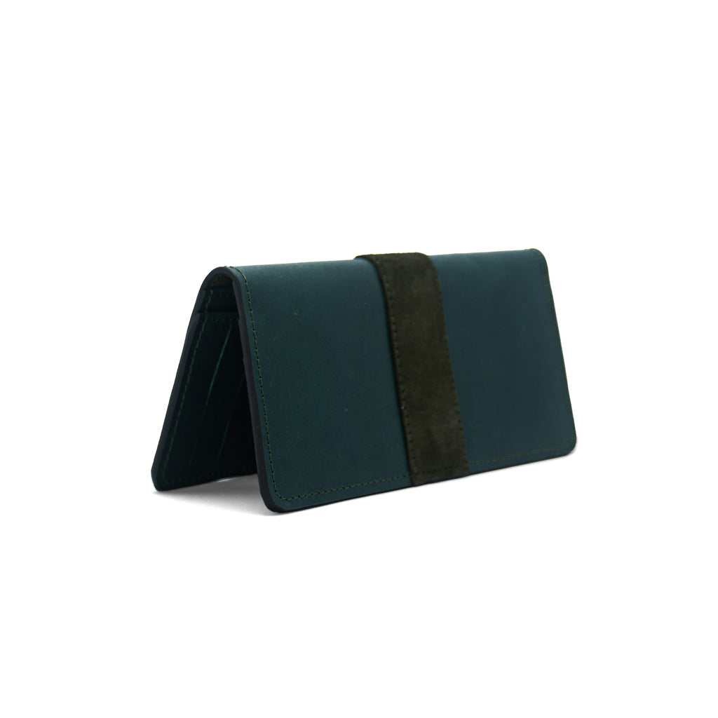 Buffalo Crazy Horse Leather Wallet with Goat Suede Inner and Upper Contrast