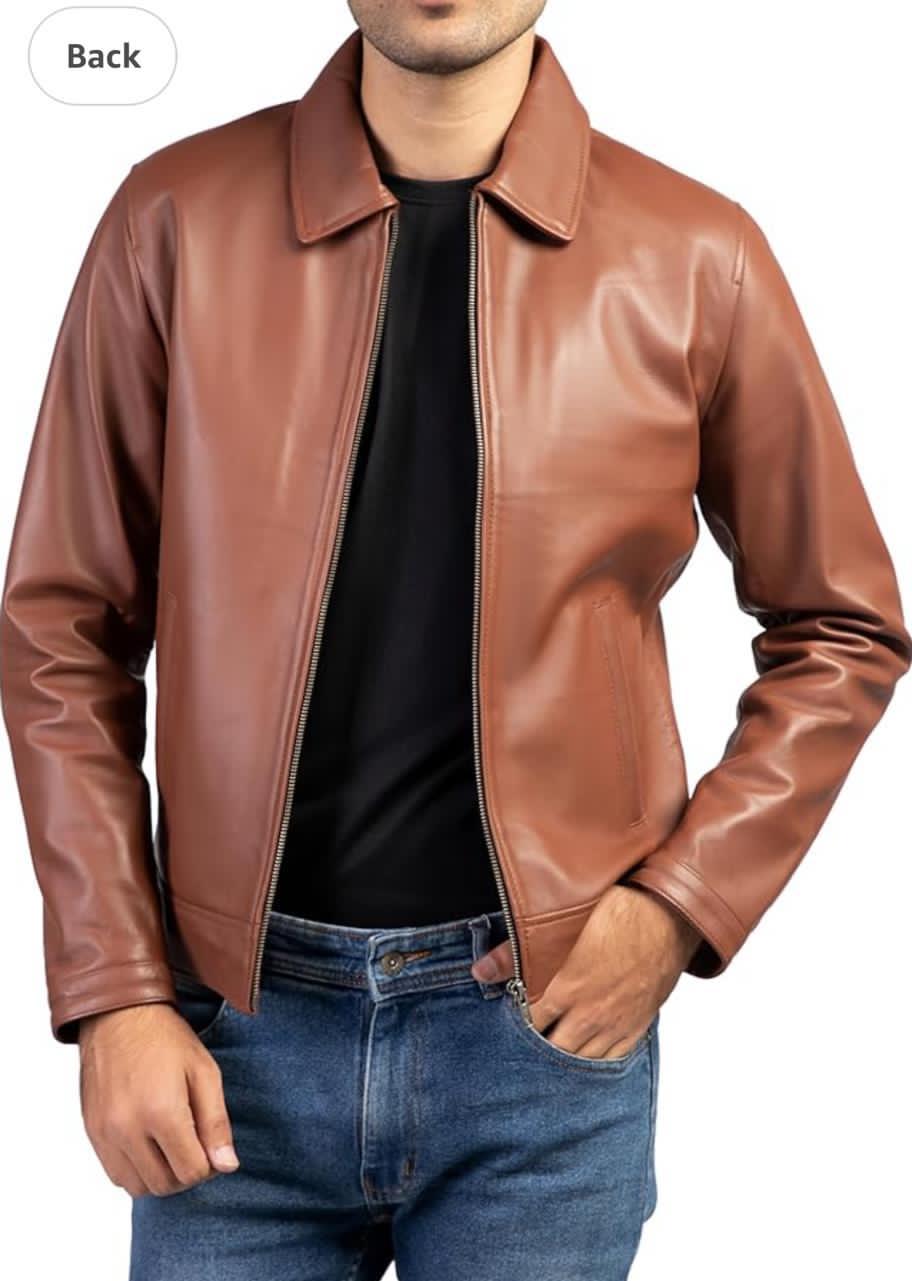 Leather Jacket - Real Lambskin Cafe Racer Motorcyle Style Leather Jackets For Men