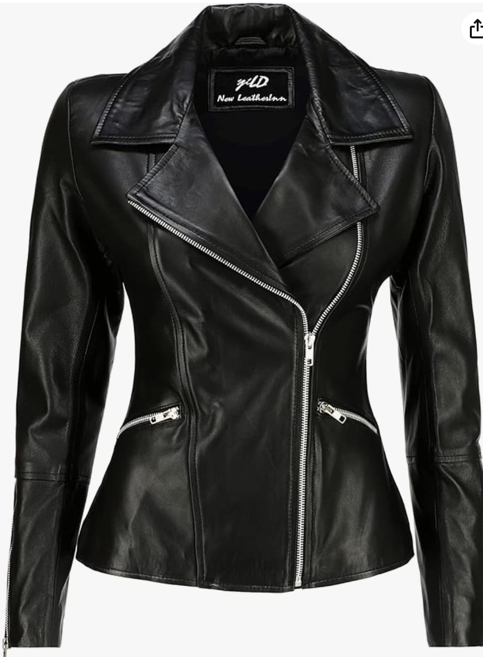Jild Biker Style Vintage Leather Jacket Women - Casual Fashion Motorcycle Zip-Up Lightweight Coat Collar Women Leather Jacket