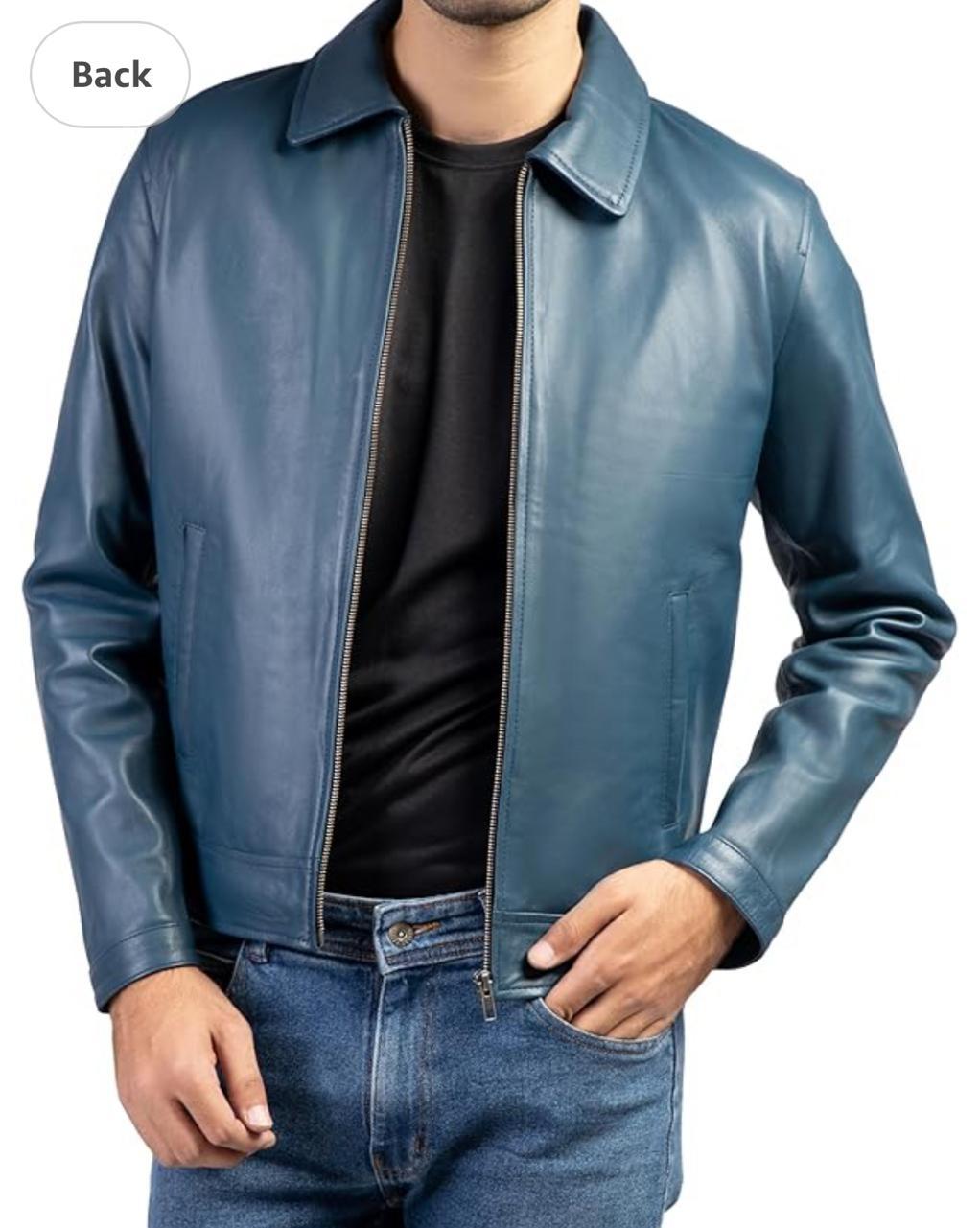 Leather Jacket - Real Lambskin Cafe Racer Motorcyle Style Leather Jackets For Men