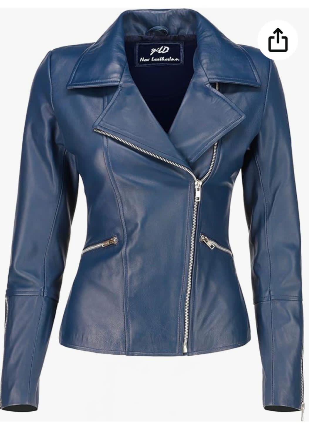 Jild Biker Style Vintage Leather Jacket Women - Casual Fashion Motorcycle Zip-Up Lightweight Coat Collar Women Leather Jacket