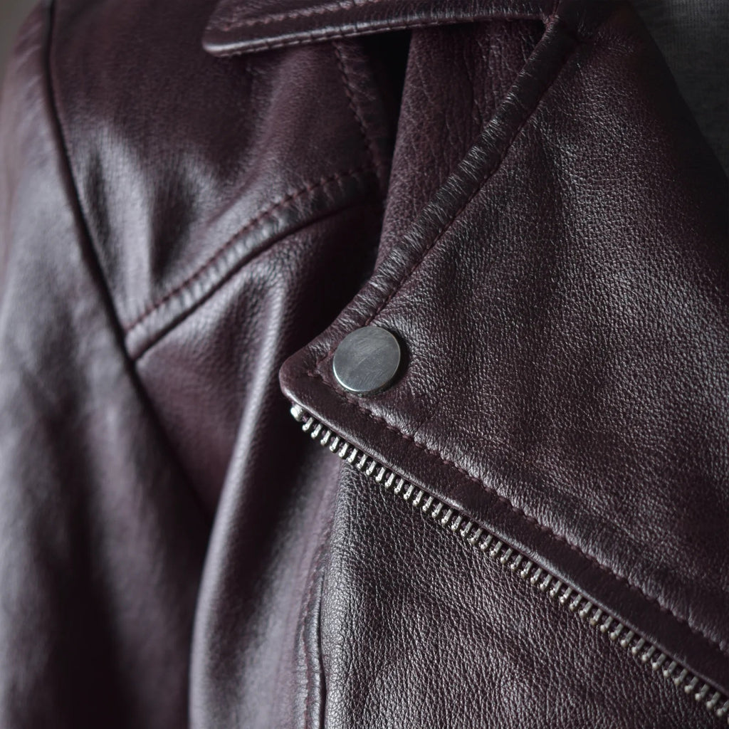Burgandy Women Perfecto Jacket - M