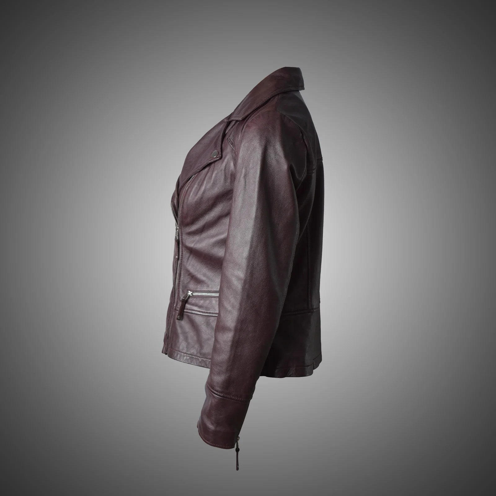 Burgandy Women Perfecto Jacket - XL