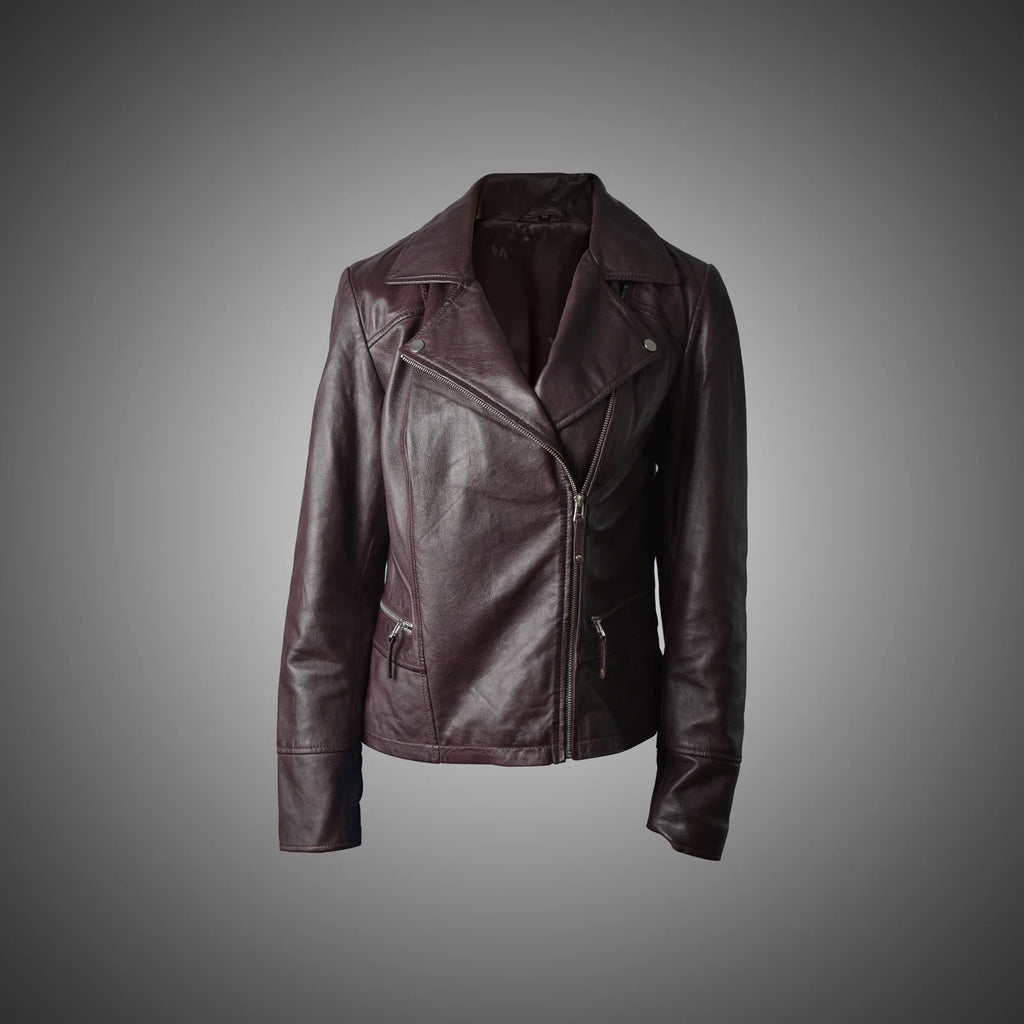 Burgandy Women Perfecto Jacket