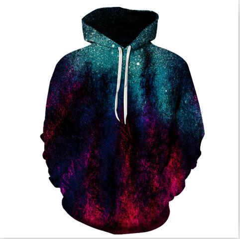 Galaxy Space 3D Printed Forest Cool Fashion Autumn Sweatshirt Thin Hooded Women Hoodie