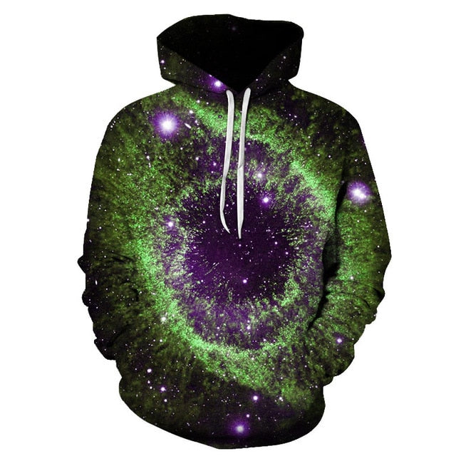 Galaxy Space 3D Printed Forest Cool Fashion Autumn Sweatshirt Thin Hooded Women Hoodie