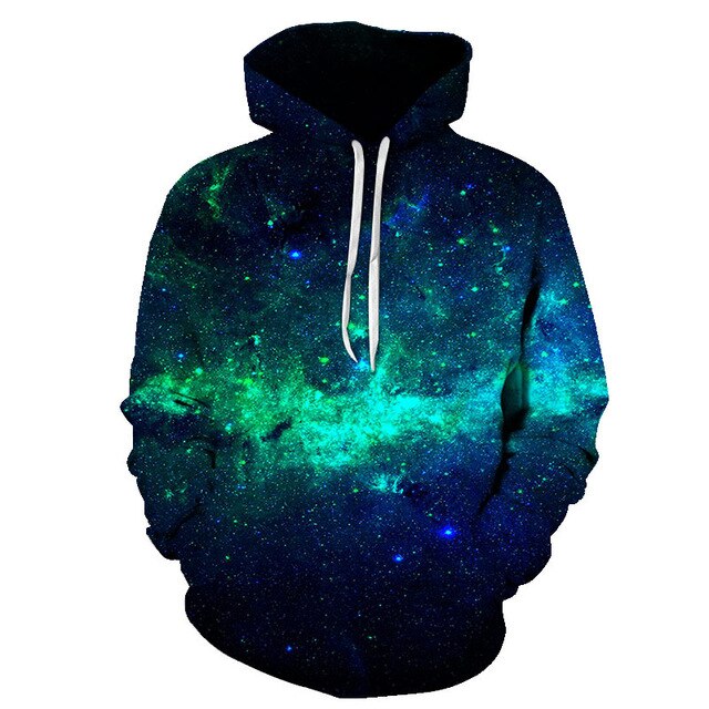 Galaxy Space 3D Printed Forest Cool Fashion Autumn Sweatshirt Thin Hooded Women Hoodie