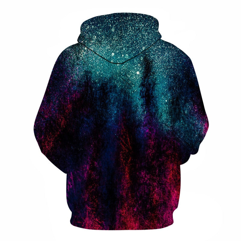 Galaxy Space 3D Printed Forest Cool Fashion Autumn Sweatshirt Thin Hooded Women Hoodie