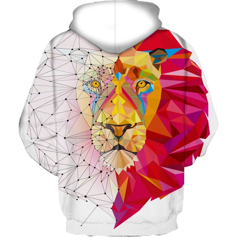 Fashion Color Lion  Men Women  Autumn Winter 3D Hoody Tops
